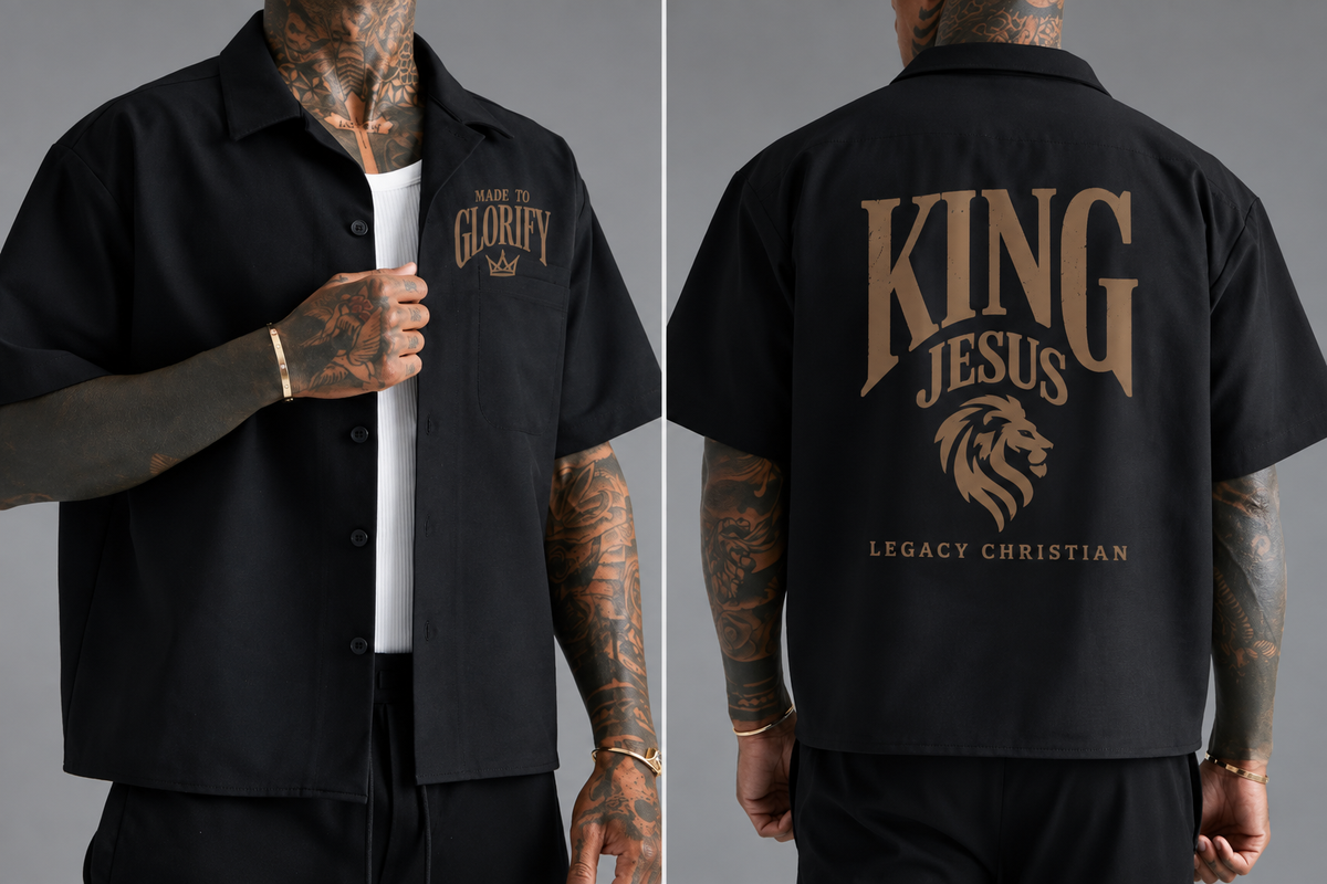 LIMITED EDITION King Jesus (Button Down Boxy Mens Shirt)